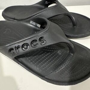 Crocs Unisex Baya‎ II Flip Flops, Black, Men's 6 Women's 8.